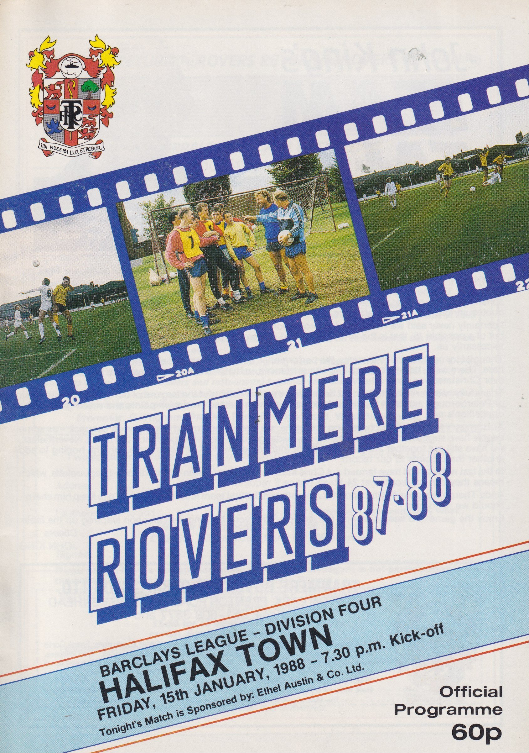 Tranmere Rovers v Halifax Town match programme